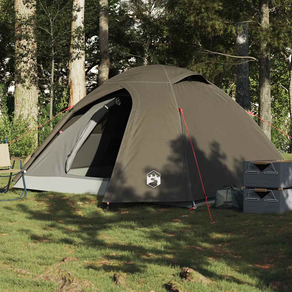 Camping Tent Dome Waterproof 4-person Brown