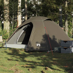 Camping Tent Dome Waterproof 4-person Brown