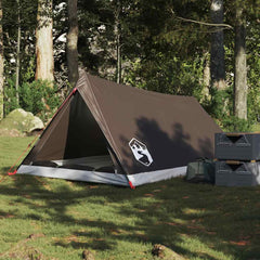vidaXL Camping Tent 2-Person Brown Waterproof 1
