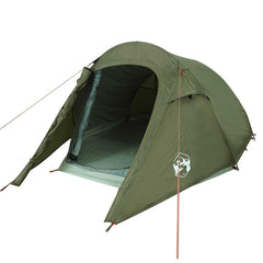 vidaXL Camping Tent Tunnel 3-Person Olive Green Waterproof 4