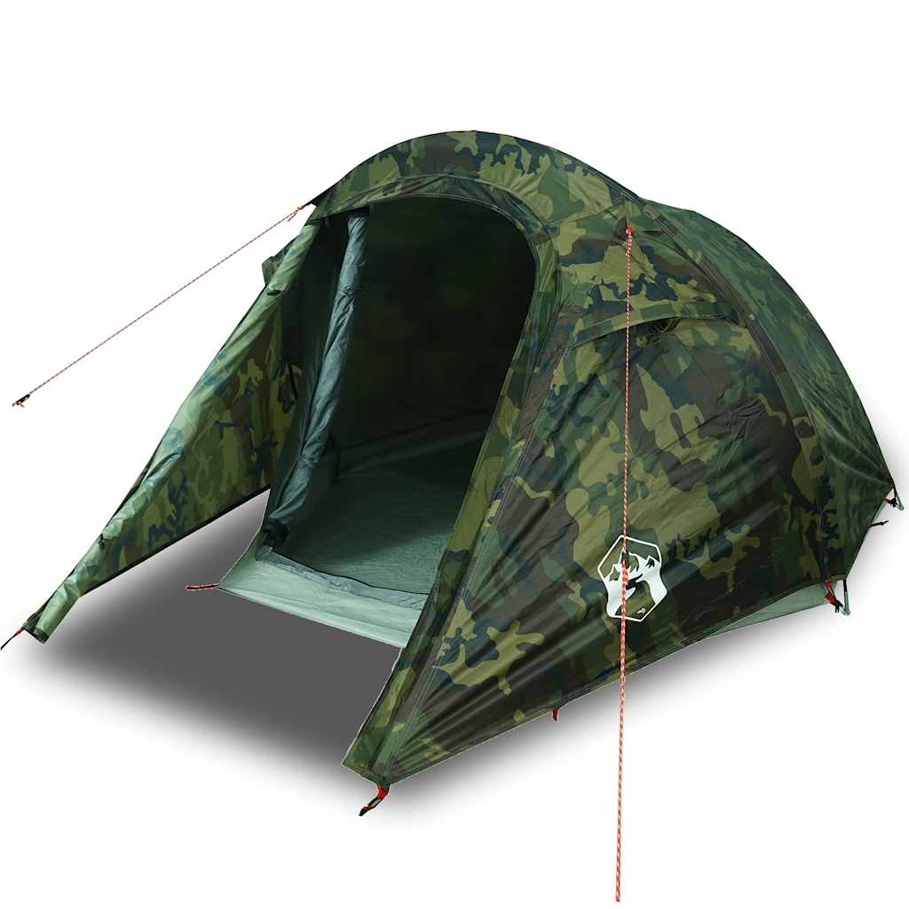 vidaXL Camping Tent Tunnel 3-Person Camouflage Waterproof 2