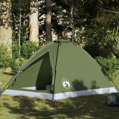 vidaXL Camping Tent Dome 2-Person Olive Green Waterproof 1