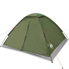 vidaXL Camping Tent Dome 4-Person Olive Green Waterproof 2