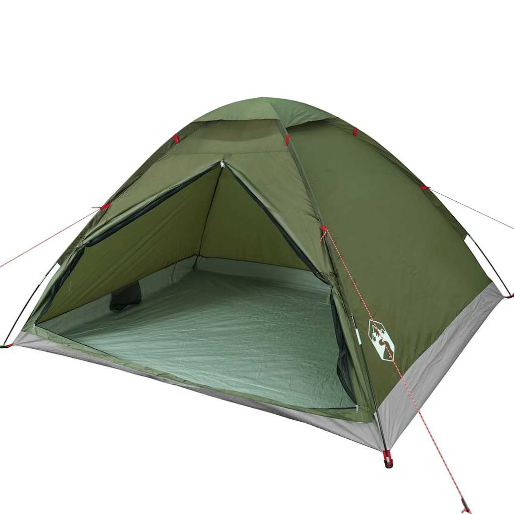 vidaXL Camping Tent Dome 4-Person Olive Green Waterproof 4