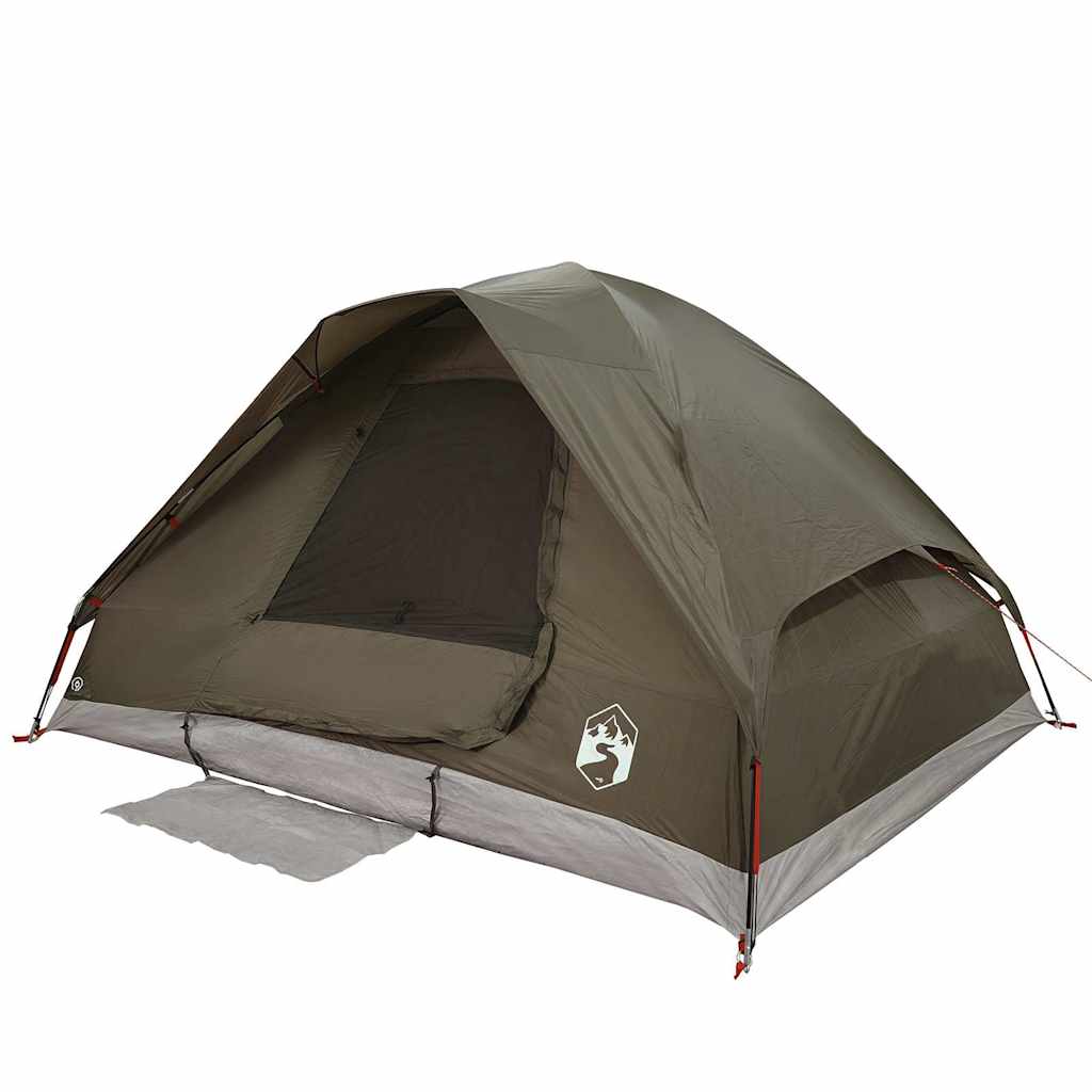 vidaXL Camping Tent Dome 2-Person Brown Waterproof 6