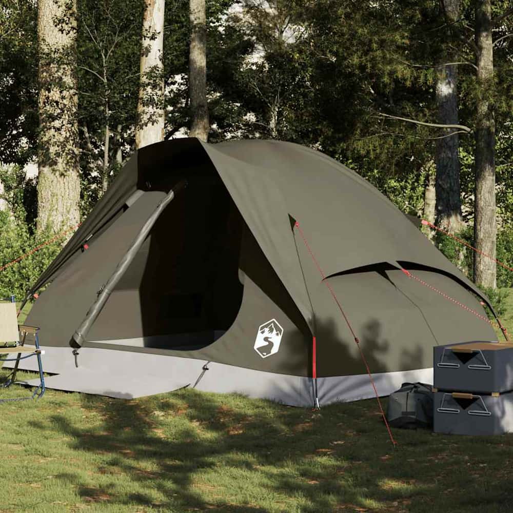 Camping Tent Dome Waterproof 4-person Brown