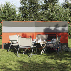 vidaXL Camping Windbreak Grey and Orange 340x130 cm Waterproof 1