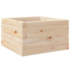 Garden Planter Solid Wood Pine Open Bottom Height 23 cm Natural Pine 40 cm 40 cm
