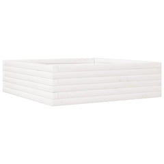 vidaXL Garden Planter White 80x80x23 cm Solid Wood Pine 2