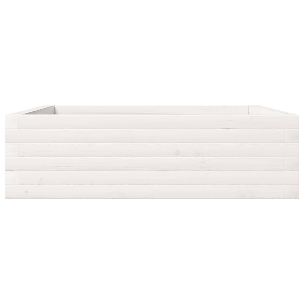 vidaXL Garden Planter White 80x80x23 cm Solid Wood Pine 5