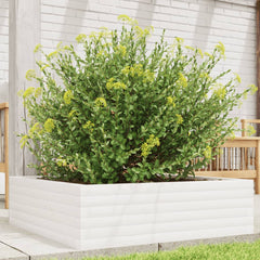 vidaXL Garden Planter White 80x80x23 cm Solid Wood Pine 1