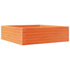 Garden Planter Solid Wood Pine Open bottom Height 23 cm Wax brown 80 cm 80 cm