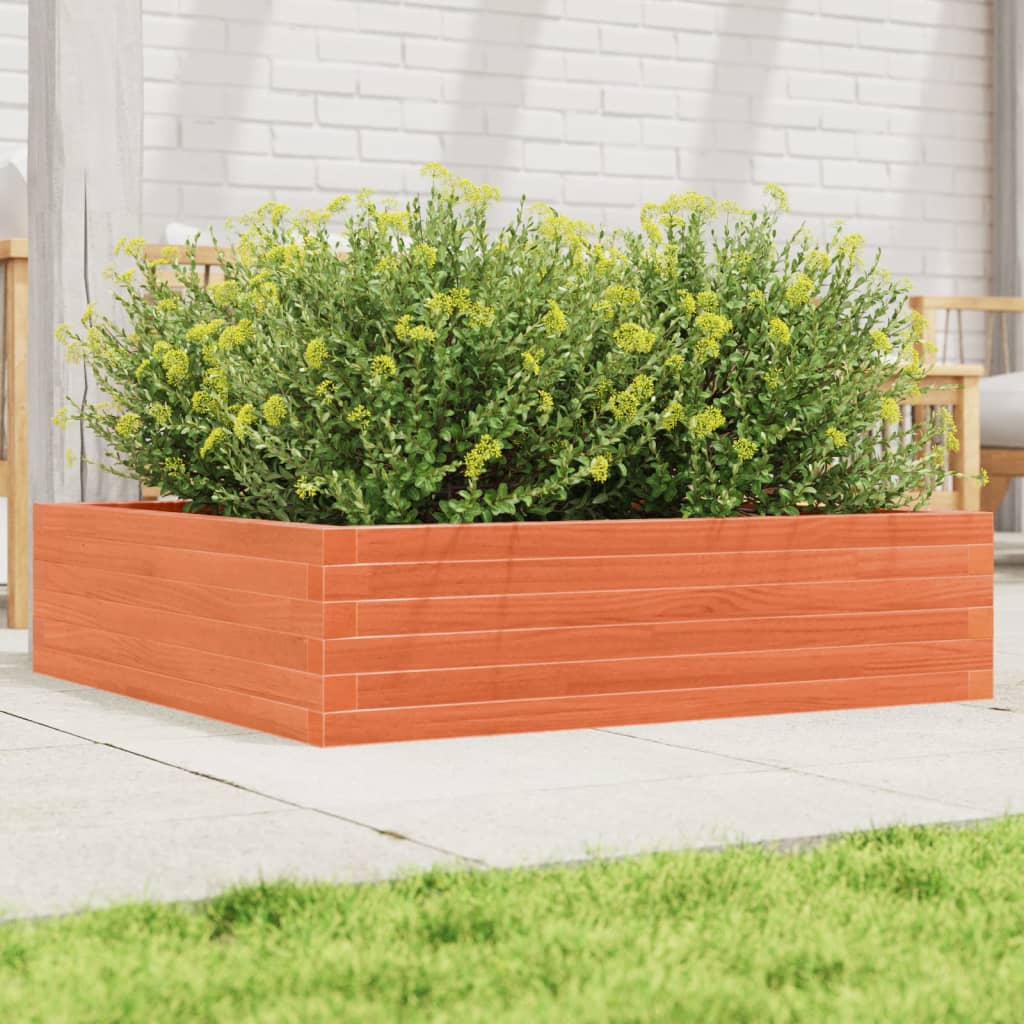vidaXL Garden Planter Solid Wood Pine Open Bottom Height 23 cm Wax Brown