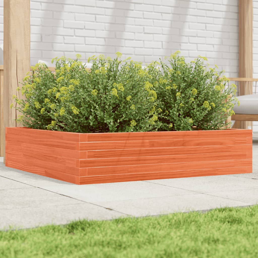 vidaXL Garden Planter Solid Wood Pine Open Bottom Height 23 cm Wax Brown