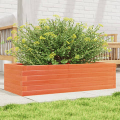 vidaXL Garden Planter Solid Wood Pine Open Bottom Height 23 cm Wax Brown