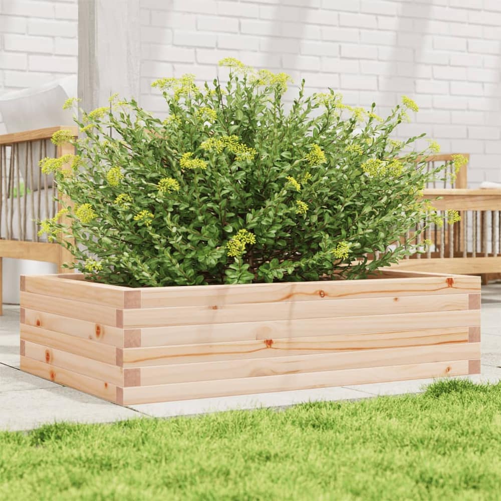 Garden Planter Solid Wood Pine Open Bottom Height 23 cm Natural Pine 90 cm 60 cm