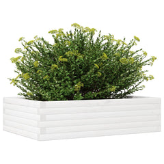 vidaXL Garden Planter White 90x60x23 cm Solid Wood Pine 4