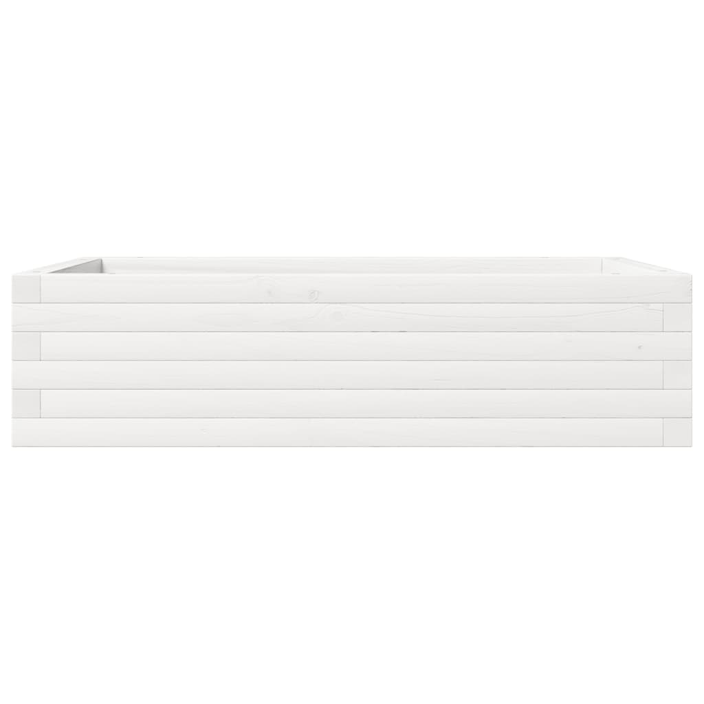 vidaXL Garden Planter White 90x60x23 cm Solid Wood Pine 5
