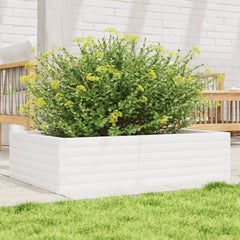vidaXL Garden Planter White 90x60x23 cm Solid Wood Pine 1