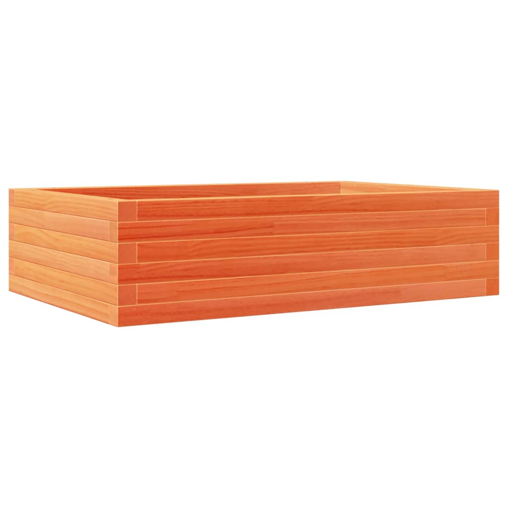 Garden Planter Solid Wood Pine Open bottom Height 23 cm Wax brown 90 cm 60 cm