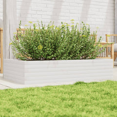 vidaXL Garden Planter Solid Wood Pine Open Bottom Height 23 cm White