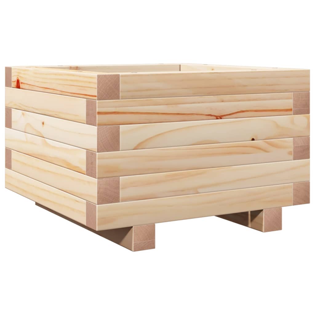 Garden Planter 40x40x26.5 cm Solid Wood Pine with Legs Natural Pine 40 cm 40 cm