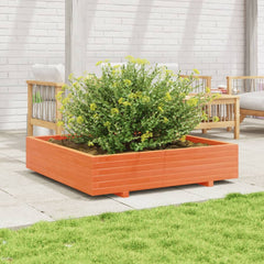 Garden Planter 40x40x26.5 cm Solid Wood Pine with Legs Wax Brown 110 cm 110 cm