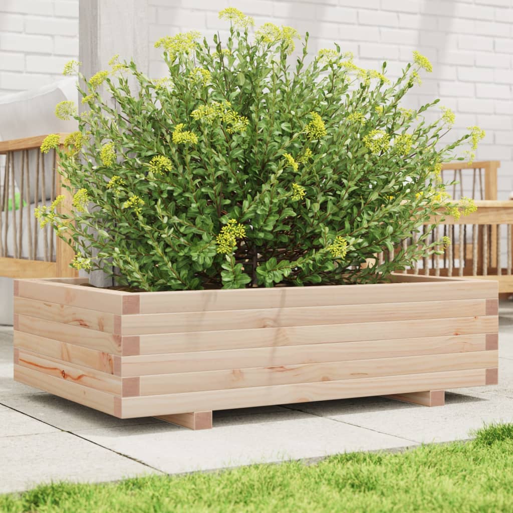 Garden Planter 40x40x26.5 cm Solid Wood Pine with Legs Natural Pine 90 cm 60 cm