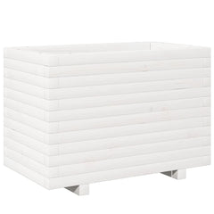 vidaXL Garden Planter White 70x40x49.5 cm Solid Wood Pine 2