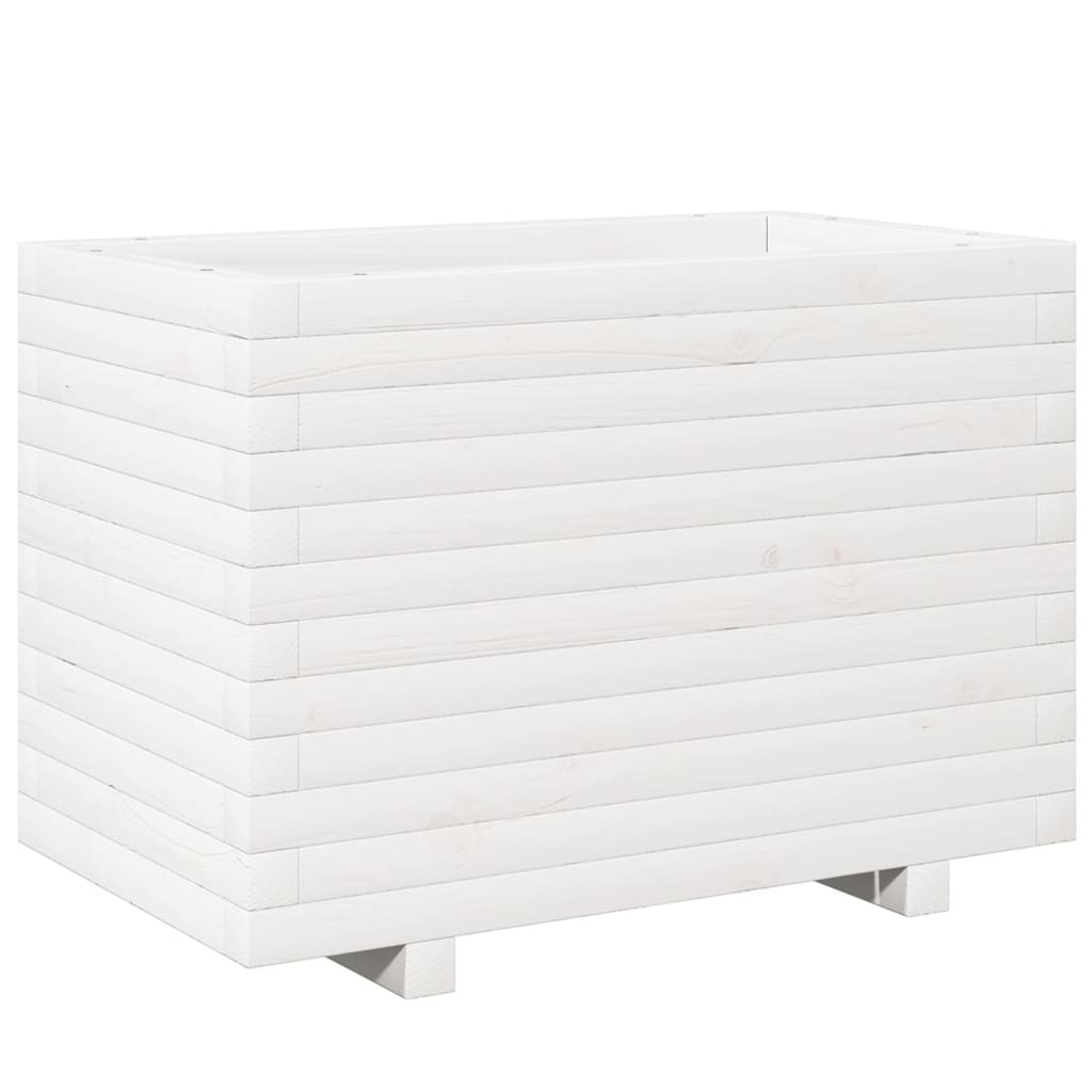 Garden Planter 70x40x49.5 cm Solid Wood Pine with Legs White 70 cm