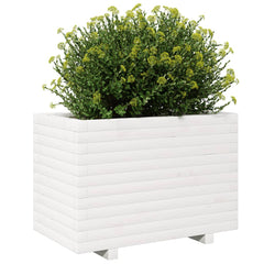 vidaXL Garden Planter White 70x40x49.5 cm Solid Wood Pine 4