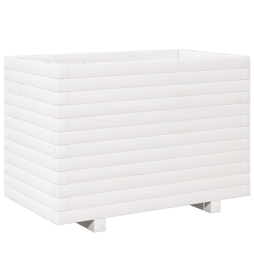 Garden Planter 70x40x49.5 cm Solid Wood Pine with Legs White 70 cm