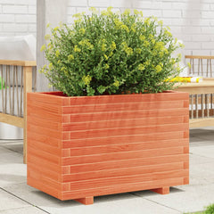 Garden Planter 70x40x49.5 cm Solid Wood Pine with Legs Wax brown 70 cm