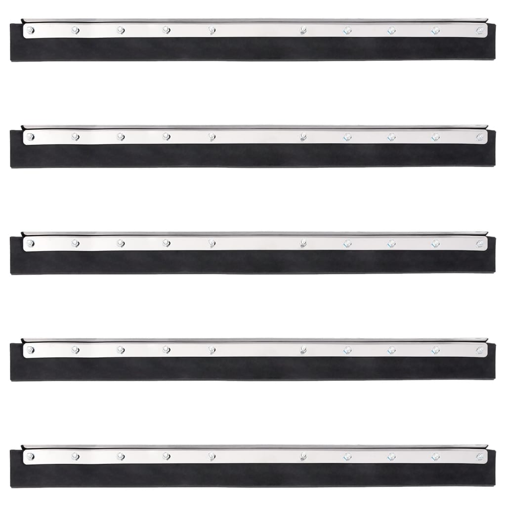 vidaXL Floor Squeegee Heads 5 pcs 75x2x5 cm Steel and Rubber 1
