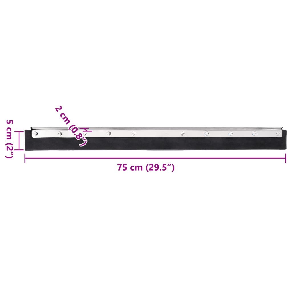vidaXL Floor Squeegee Heads 5 pcs 75x2x5 cm Steel and Rubber 6
