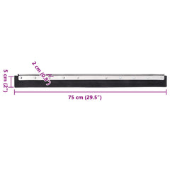 vidaXL Floor Squeegee Heads 5 pcs 75x2x5 cm Steel and Rubber 6