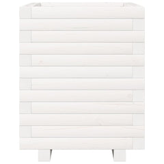 Garden Planter 40x40x49.5 cm Solid Wood Pine Stackable White 40 cm 40 cm