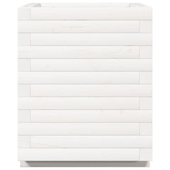 Garden Planter 40x40x49.5 cm Solid Wood Pine Stackable White 40 cm 40 cm