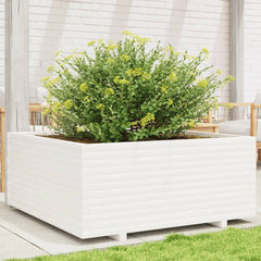 Garden Planter 40x40x49.5 cm Solid Wood Pine Stackable White 110 cm 110 cm