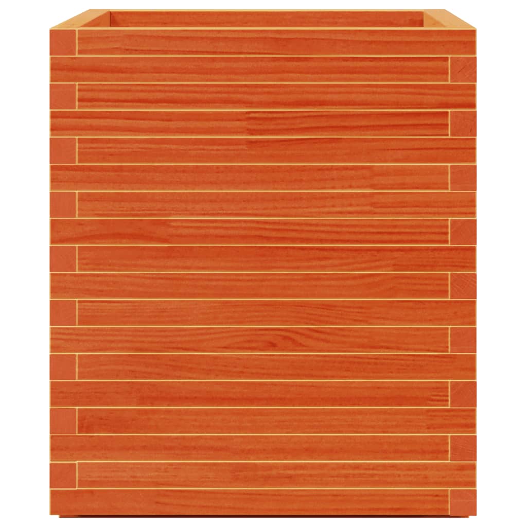 Garden Planter 50x50x72.5 cm Solid Wood Pine Stackable Wax Brown 60 cm 60 cm