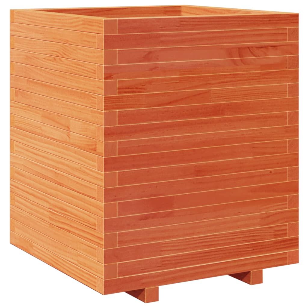 Garden Planter 50x50x72.5 cm Solid Wood Pine Stackable Wax Brown 60 cm 60 cm