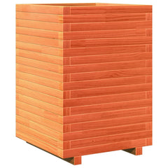 Garden Planter Solid Wood Pine Stackable Wax Brown Height 72 cm 50 cm 50 cm