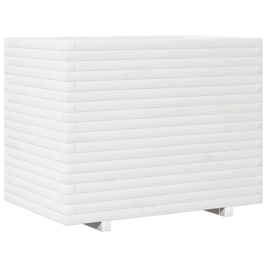 Garden Planter Solid Wood Pine Stackable White Height 72 cm 90 cm 60 cm