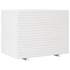 Garden Planter Solid Wood Pine Stackable White Height 72 cm 90 cm 60 cm