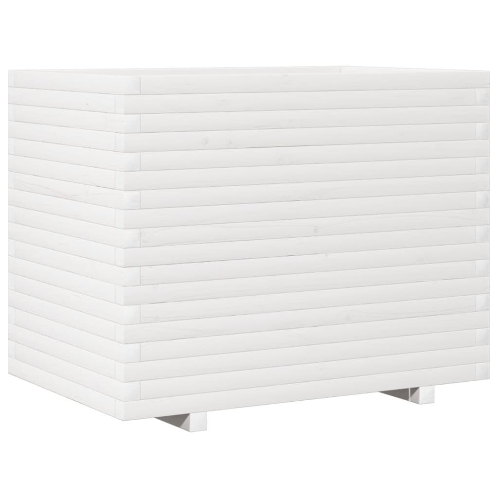 Garden Planter Solid Wood Pine Stackable White Height 72 cm 90 cm 60 cm