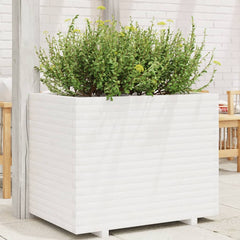 Garden Planter Solid Wood Pine Stackable White Height 72 cm 90 cm 60 cm