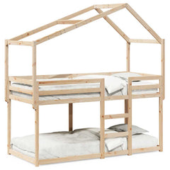Bunk Bed without Mattress Solid Wood Pine Natural 90 x 200 cm