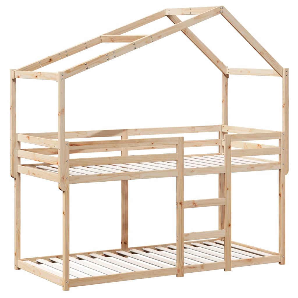 Bunk Bed without Mattress Solid Wood Pine Natural 90 x 200 cm
