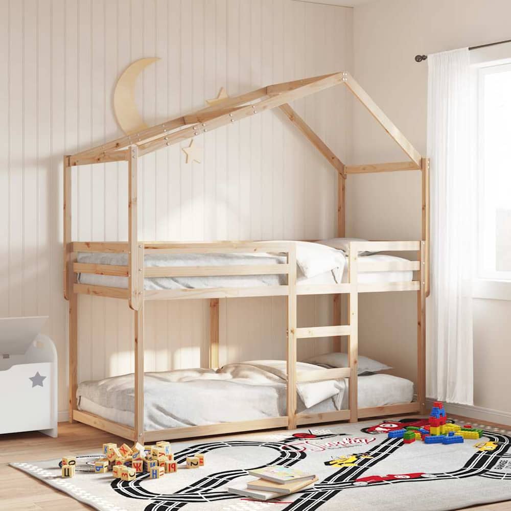 Bunk Bed without Mattress Solid Wood Pine Natural 90 x 200 cm