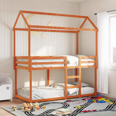 Bunk Bed without Mattress Solid Wood Pine Wax brown 90 x 200 cm